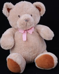 Carters Just One Year JOY Brown Bear Pink Gingham Tie Plush Lovey